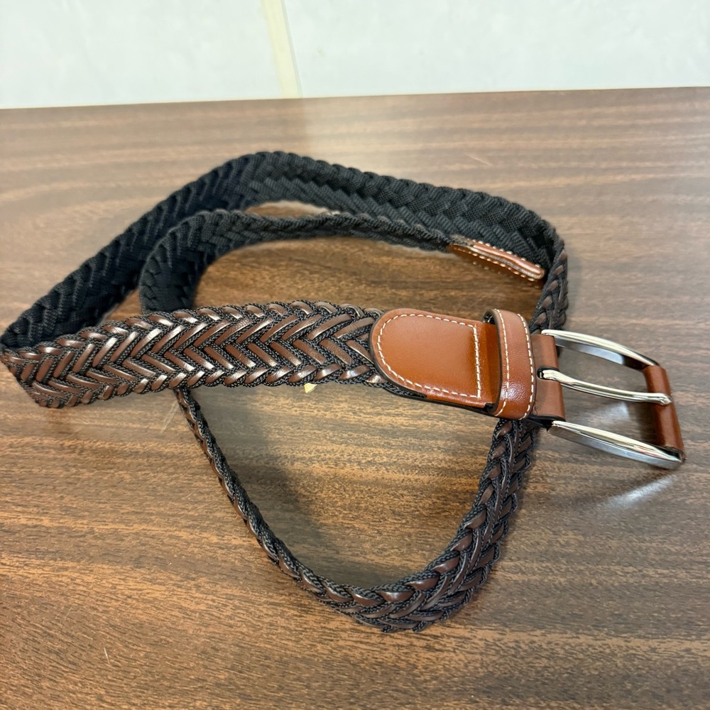 Tommy Bahama Brown Woven Leather Belt Men's Size Large 42”